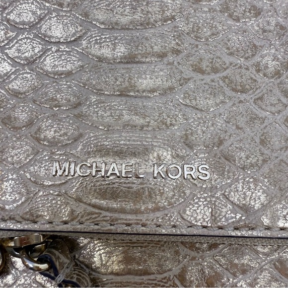 Michael Kors Corinne Medium Metallic PYTHON EMBOSSED CORINNE MEDIUM MESSENGER - Picture 3 of 11